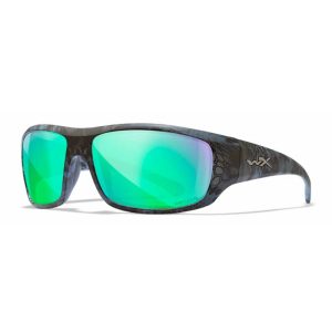 Wiley X Omega Safety Sunglasses-Polarized Emerald Mirror Lens